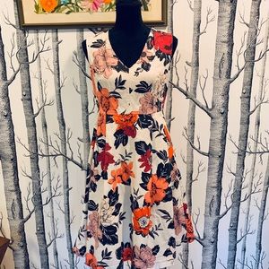 Ann Taylor A Line Flower Spring Party Brunch Dress